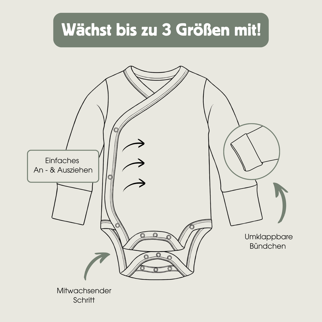 Smettbo mitwachsender Wickelbody - Mandel