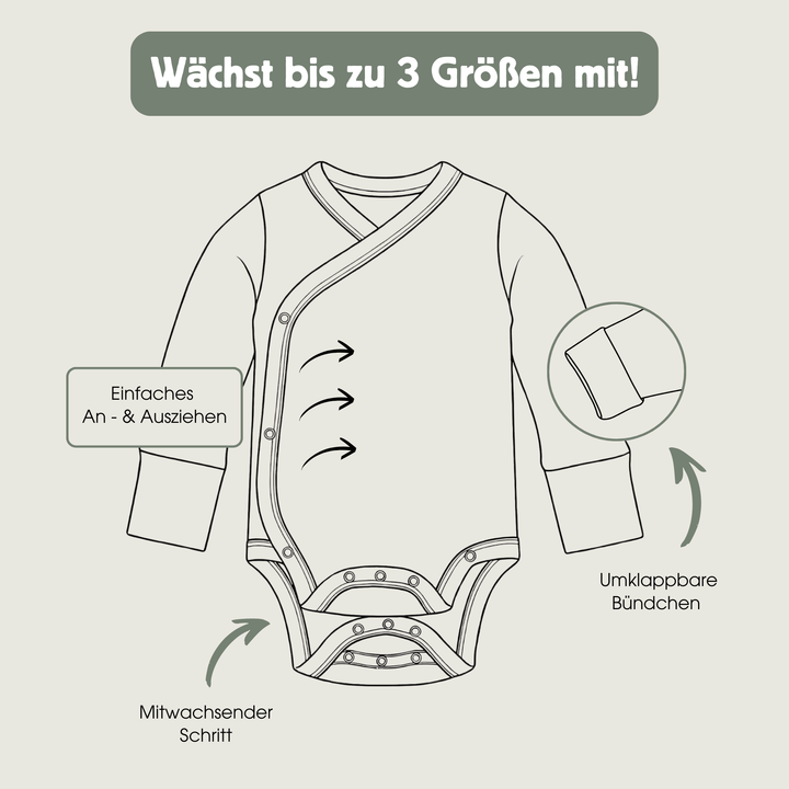 Smettbo mitwachsender Wickelbody - Mandel